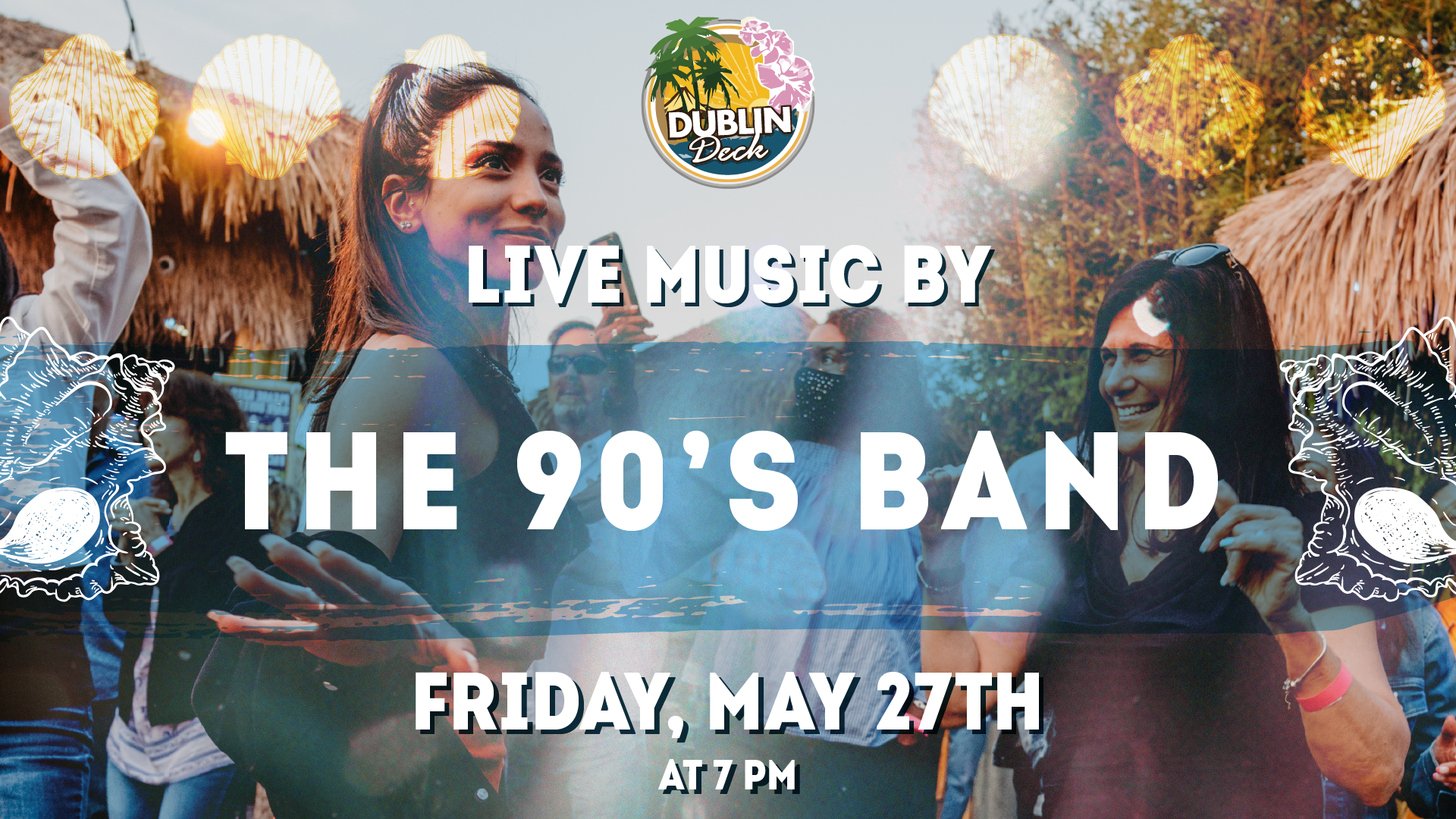 Ge the weekend started with The 90's Band at Dublin Deck! Music starts at 7PM