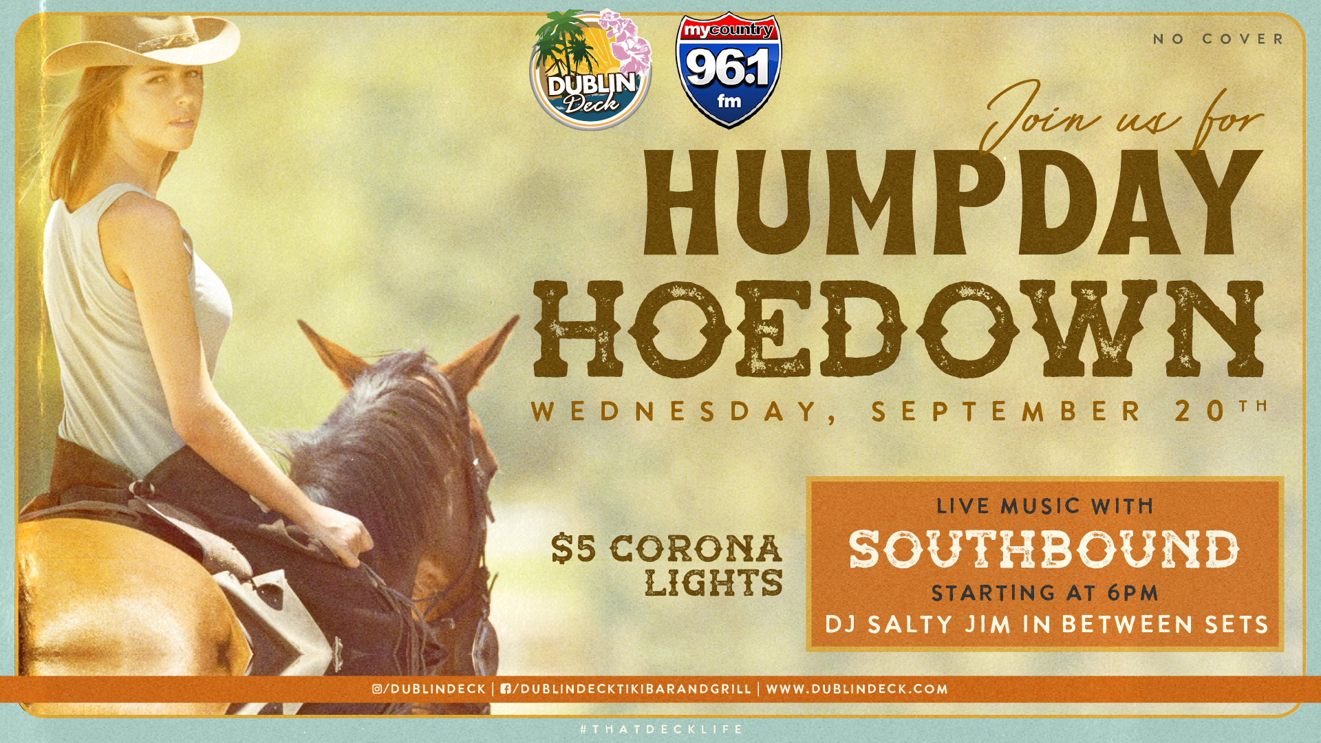 Saddle up for Humpday Hoedown with Southbound! Music begins at 6PM