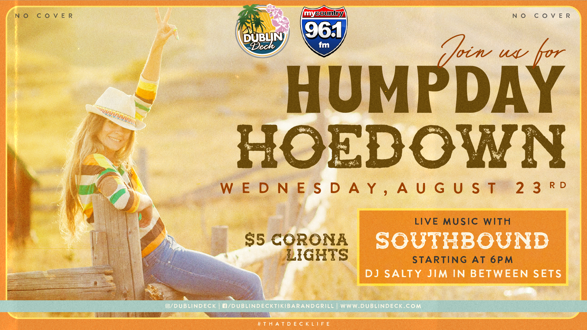 Get your cowboy boots on for another Humpday Hoedown with Southbound! Music begins at 6PM