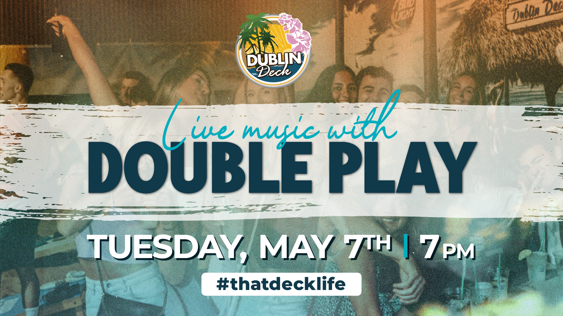 Flyer for live music with double play on May 7  at 7PM